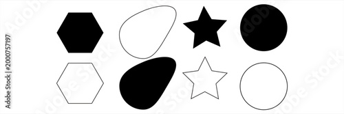 quadrangle, pentagon, hexagon, octagon icon. vector geometry pentagonal, hexagonal, octagonal polygon. five, six, eight sided polygon lines, vector