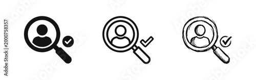 Candidate Selection and Recruitment Verification Icons for Human Resources