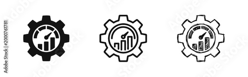 Performance Optimization and SEO Gear Icon Set