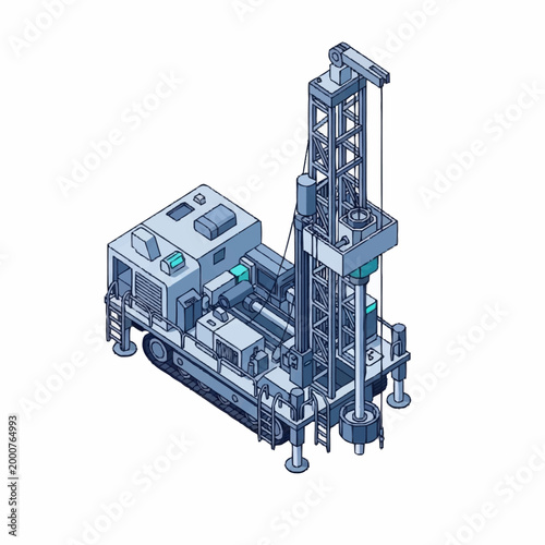 Heavy duty drilling rig machine for industrial use.
