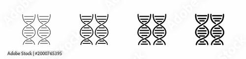 DNA Double Helix for Genetic Research and Heredity Study Line Art Icon Vector Illustration Editable