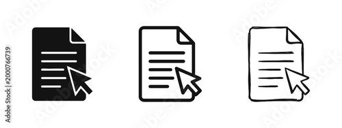 Digital Document Selection and Online File Access Icon Set