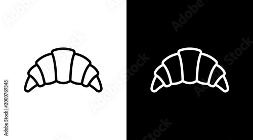 Croissant White Icon Set Design
