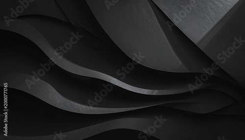 Black Abstract Flowing Fabric Waves