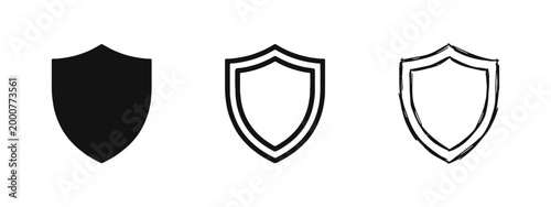 Security shield protection and safety symbol icon set
