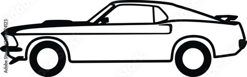 Classic car vector illustration vintage mustang automotive design for vector artists