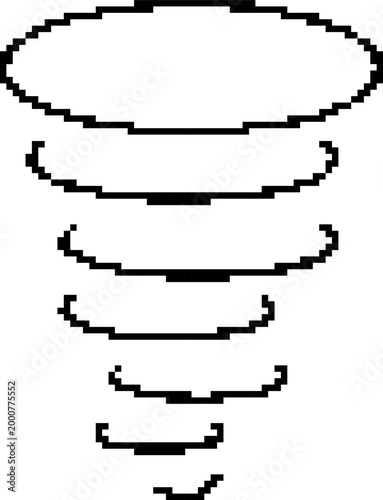tornado hurricane pixel art icon, retro 8-bit storm twister symbol, weather vector illustration