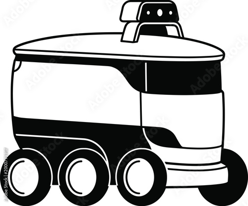 Futuristic self driving truck car vector illustration for modern transportation concepts