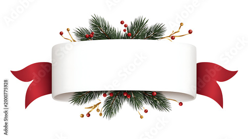 Winter Celebration Header with Blank Space for Text, isolated on a transparent background.
