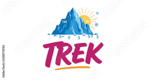Mountain, trek, adventure, logo, travel, hiking, outdoors, vector