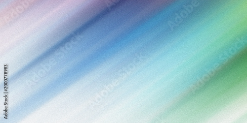 Cool abstract background with diagonal stripes of blue green white and purple light soft color gradients and noise.