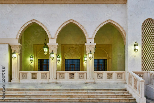Exterior Gallery of Sheikh Zayed Mosque in Fujairah, UAE with Traditional Lanterns