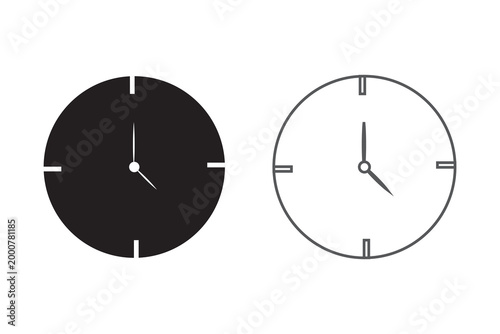 Clock icon in trendy flat style isolated on background. Clock icon page symbol for your web site design Clock icon logo, app, UI. Clock icon Vector illustration, EPS10.