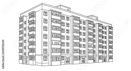 Sketch of a Soviet Era Apartment Building.
