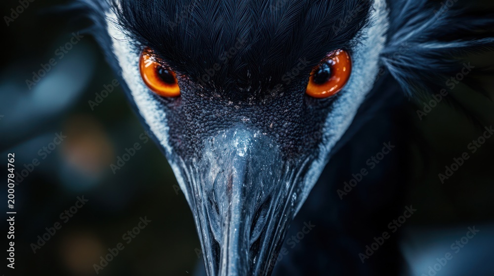 Fototapeta premium Close-up of Crane's Head and Angry Eyes