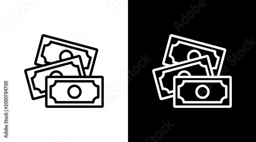 Cash White Icon Set Design