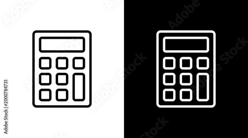 Calculator White Icon Set Design