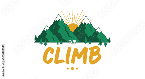 Mountain, climbing, adventure logo, outdoor recreation, vector emblem