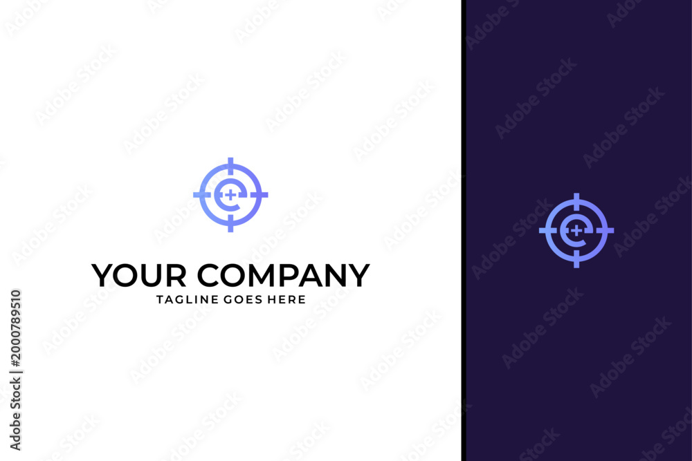Fototapeta premium Modern Letter C or E Target Logo Design for Tech and Security Brands