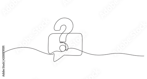 Minimal Message question mark one line art drawing