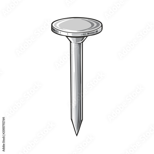 Silver Upholstery Tack Nail Fastener Illustration