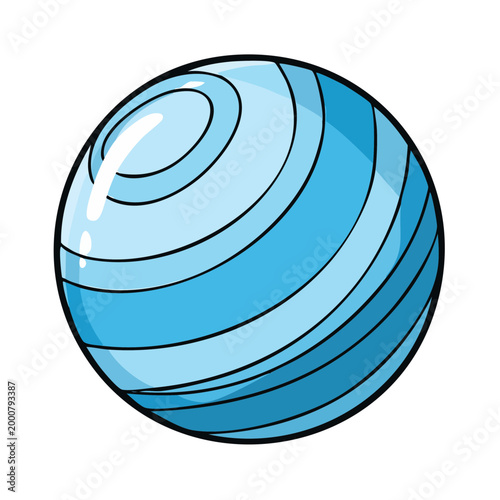 Blue Exercise Ball with Swirl Pattern for Fitness and Pilates