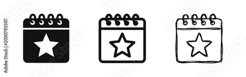 Calendar with Star Icon Set for Special Events Important Dates and Reminders