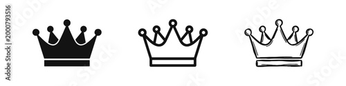 Royal Crown Icon Set in Different Styles for Leadership Success and Premium Quality