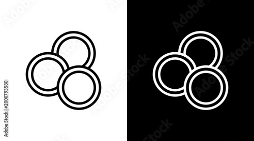 Gold Coin White Icon Set Design