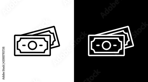 Cash White Icon Set Design