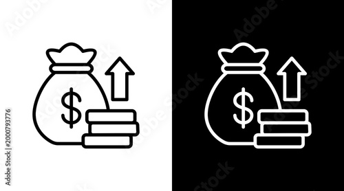 Investment White Icon Set Design