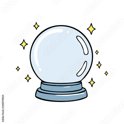 Mystical crystal ball with magical sparkles for fortune telling and future predictions