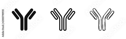 Antibody Medical Icon Set Immune System Biology Symbols