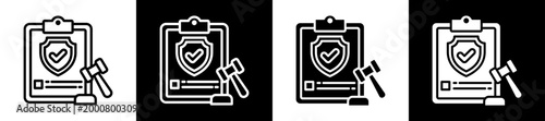 Regulatory Compliance Icon Set In Black And White Filled Style Collection