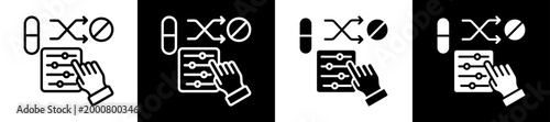 Randomized Control Icon Set In Black And White Filled Style Collection
