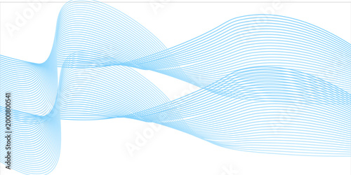Abstract horizontal glowing blue line wave background