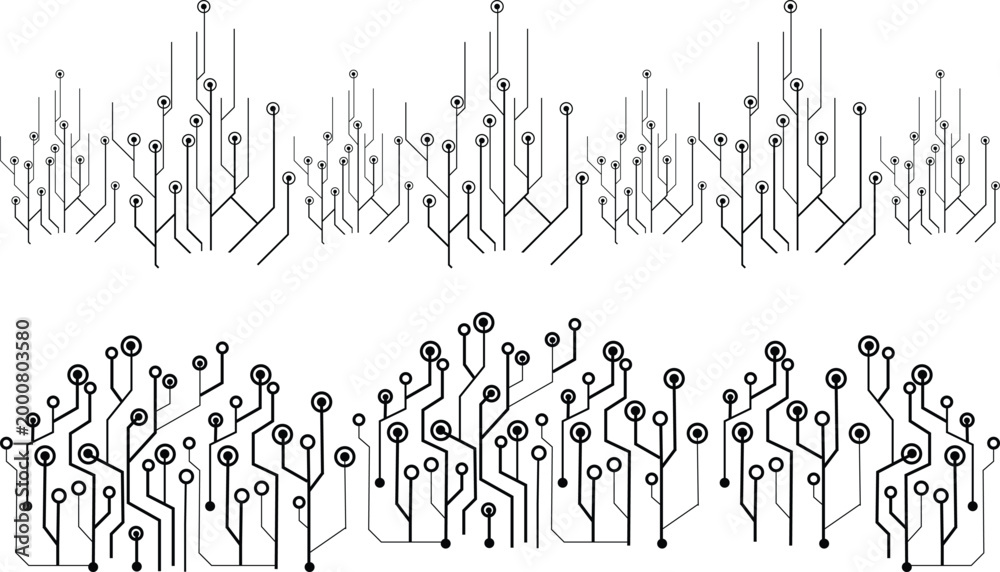 Obraz premium Technology texture circuit board pattern background, vector flat illustration.