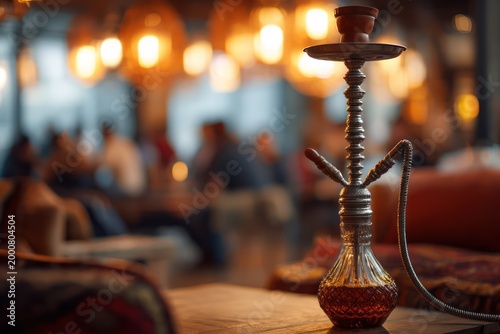 Friends sharing shisha in a lounge