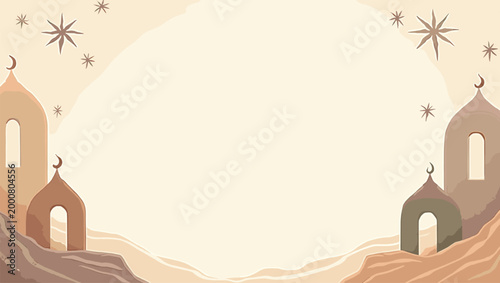 A warm and inviting illustration of a desert building. Ideal for travel content, website backgrounds, or representing arid climates and unique archite