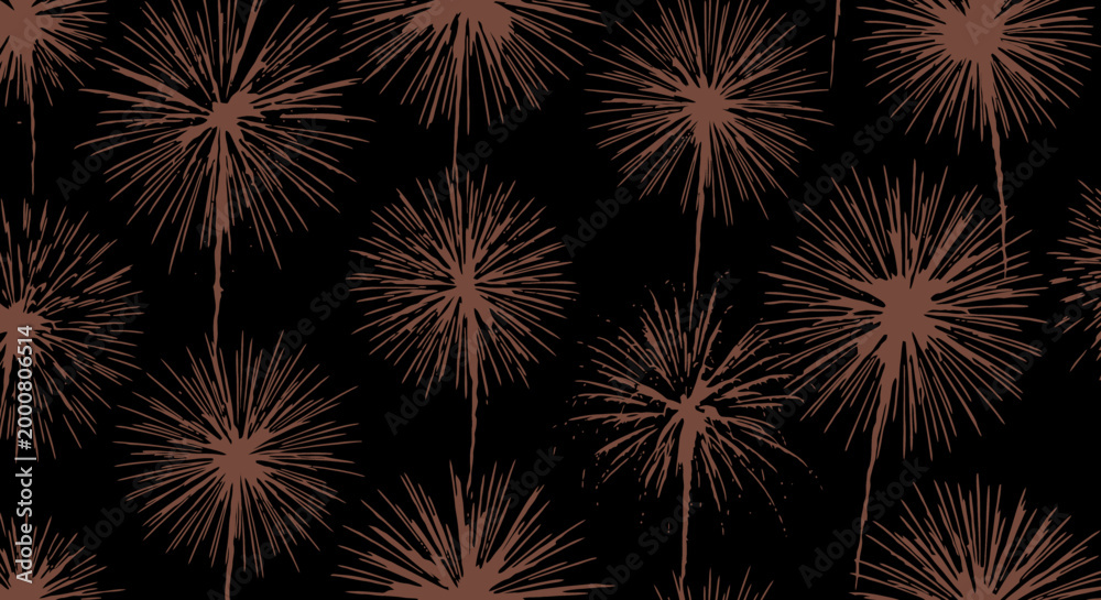 Fototapeta premium Vibrant Fireworks Explosions in Night Sky Colorful Display