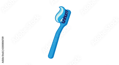 toothbrush with toothpaste on white background high quality
