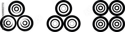 Celtic triskelion spirals vector illustration with triple spiral motifs twisted connected forms and rotational symmetry isolated design