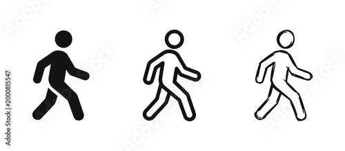 Quadro su tela Walking Person Icons - Pedestrian and Movement