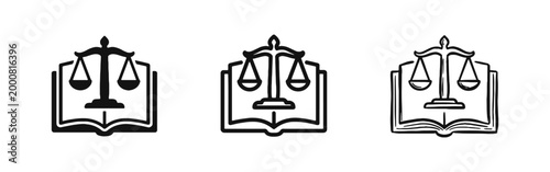 Law and Justice Icons - Legal Scales on Book
