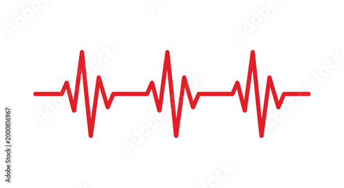 heartbeat line in red on white background