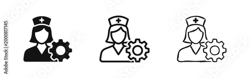 Medical Management and Nursing Care Icons - Healthcare Process