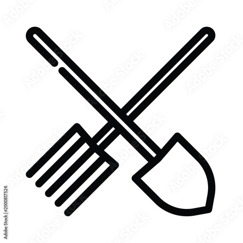 Shovel and fork icon design template