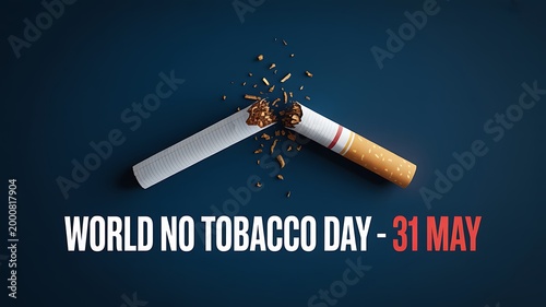 Broken cigarette for world no tobacco day on may 31
