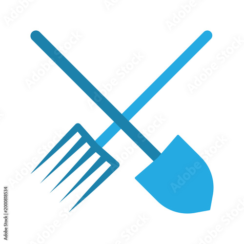 Shovel and fork icon design template