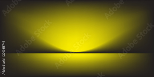 Abstract gradient podium background. Empty yellow 3D studio background. Clean scene for product presentation mockup template. eps 10